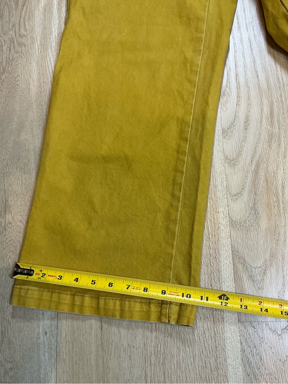 Universal Thread Wide Leg Capri Denim Pants Mustard Yellow Womens Size 2/26 - Picture 7 of 11